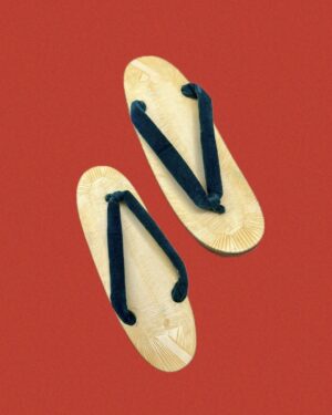 Zori velours bleu canard