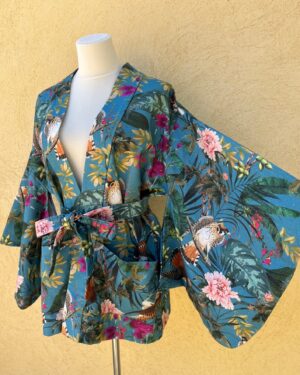 KIMOVESTE HAORI oiseaux et fleurs